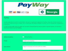 Modulo pagamento WooCommerce PayWay Sinergia IGFS - Carte di credito - eCommerce